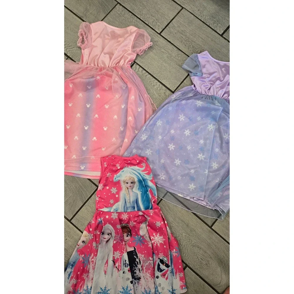 Disney Frozen Elsa Anna Minnie Mouse Nightgown Dress Lot 3pc Girls Size 6 6X 120